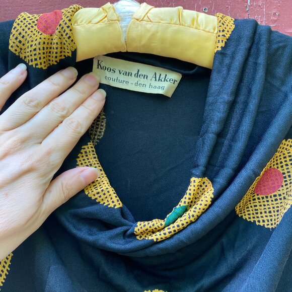 Rare - Koos Van Den Akker Couture 60's/70's Op Art Print Silk Jersey Maxi Dress - Picture 5 of 11